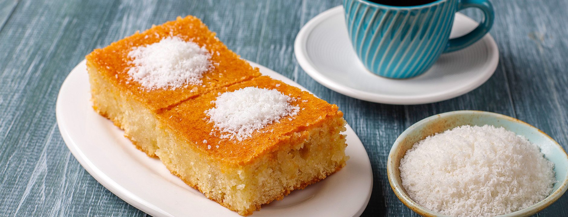 بسبوسة السميد بالقشطة