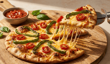 بيتزا الخبز السريعة بجبنة الشيدر المطبوخة: عشاء سحري في 15 دقيقة