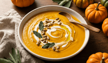 شوربة كريمة القرع والبطاطس: دفء ولذّة في وعاء واحد