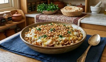 Chickpea Fatteh with Ghee and Yogurt, Topped with Almarai Aldemshkieh Butter: An Authentic Damascene Breakfast
